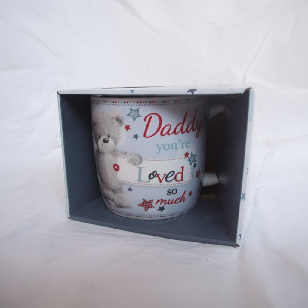 Daddy, You're Loved so Much Blue Teddy Bear Sentimental Mug with Presentation Box