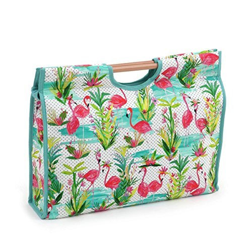 Hobby Gift 'Flamingos' Craft bag con manico in legno 11 x 42 x 30 cm (D/W/h)