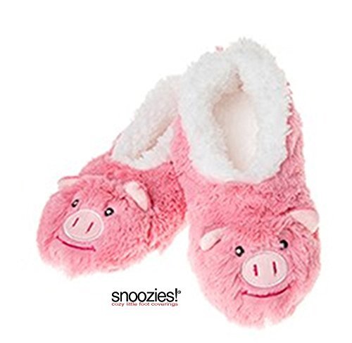 Childrens Animal Soft Sherpa Fleece Fluffy Slippers (12-13 UK SMALL, PINK PIG)