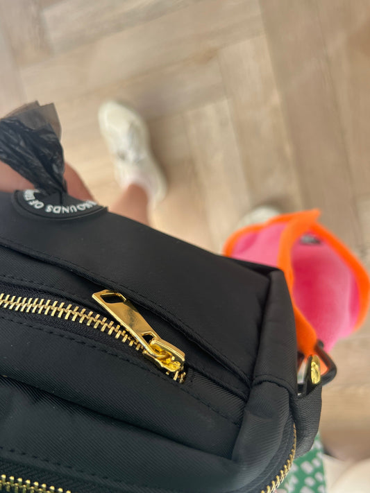 Mini Dog Towel + Clip, Grey & Black