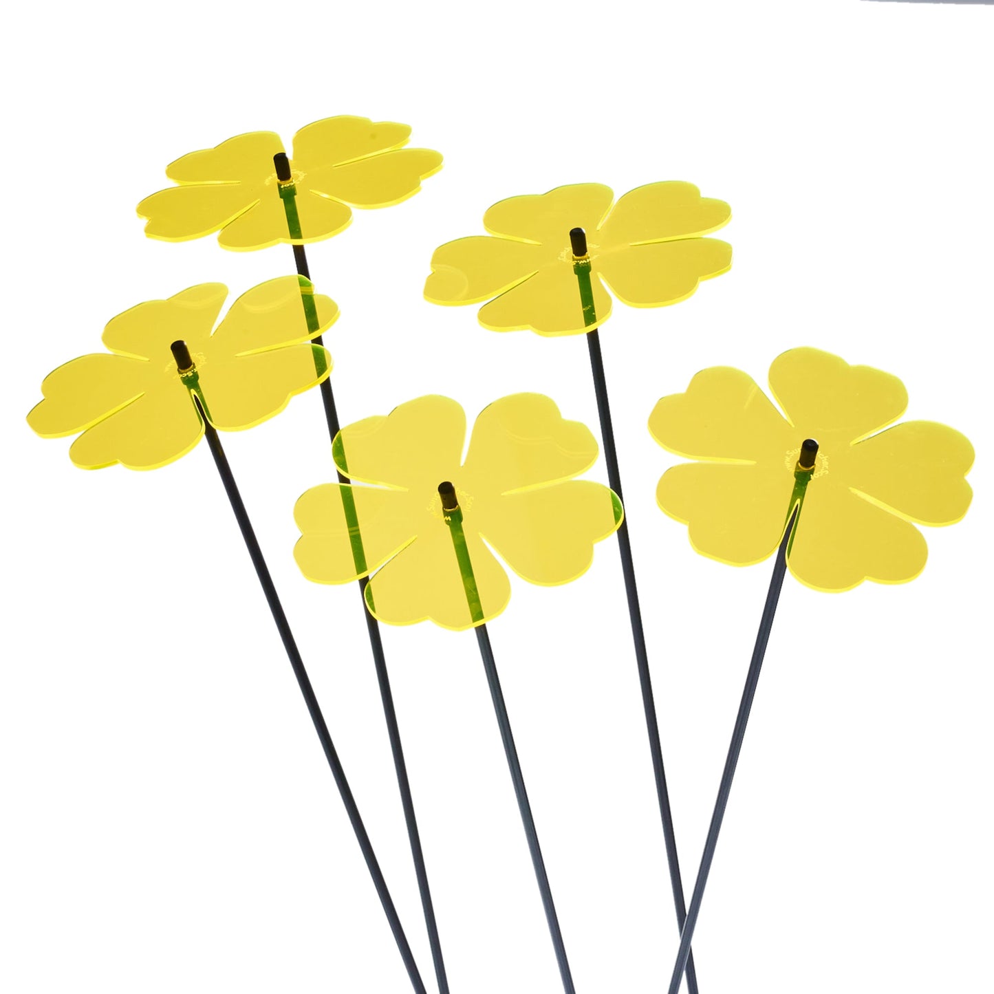 Garden Décor Ornaments Set of 5 'Double Blossoms'