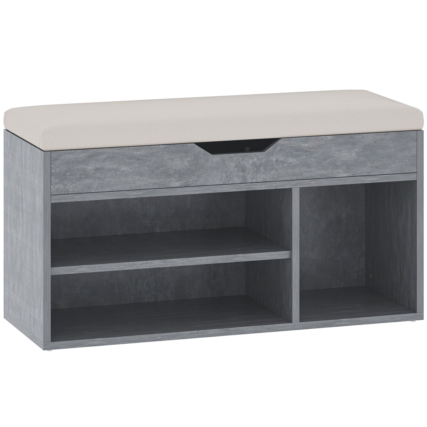 HOMCOM Sit-On Shoe Storage Unit w/ Hidden Compartment Handles