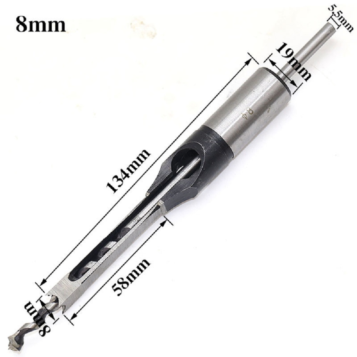 4Pcs Woodworking Square Hole Drill Bits 6.4/8/9.5/12.7