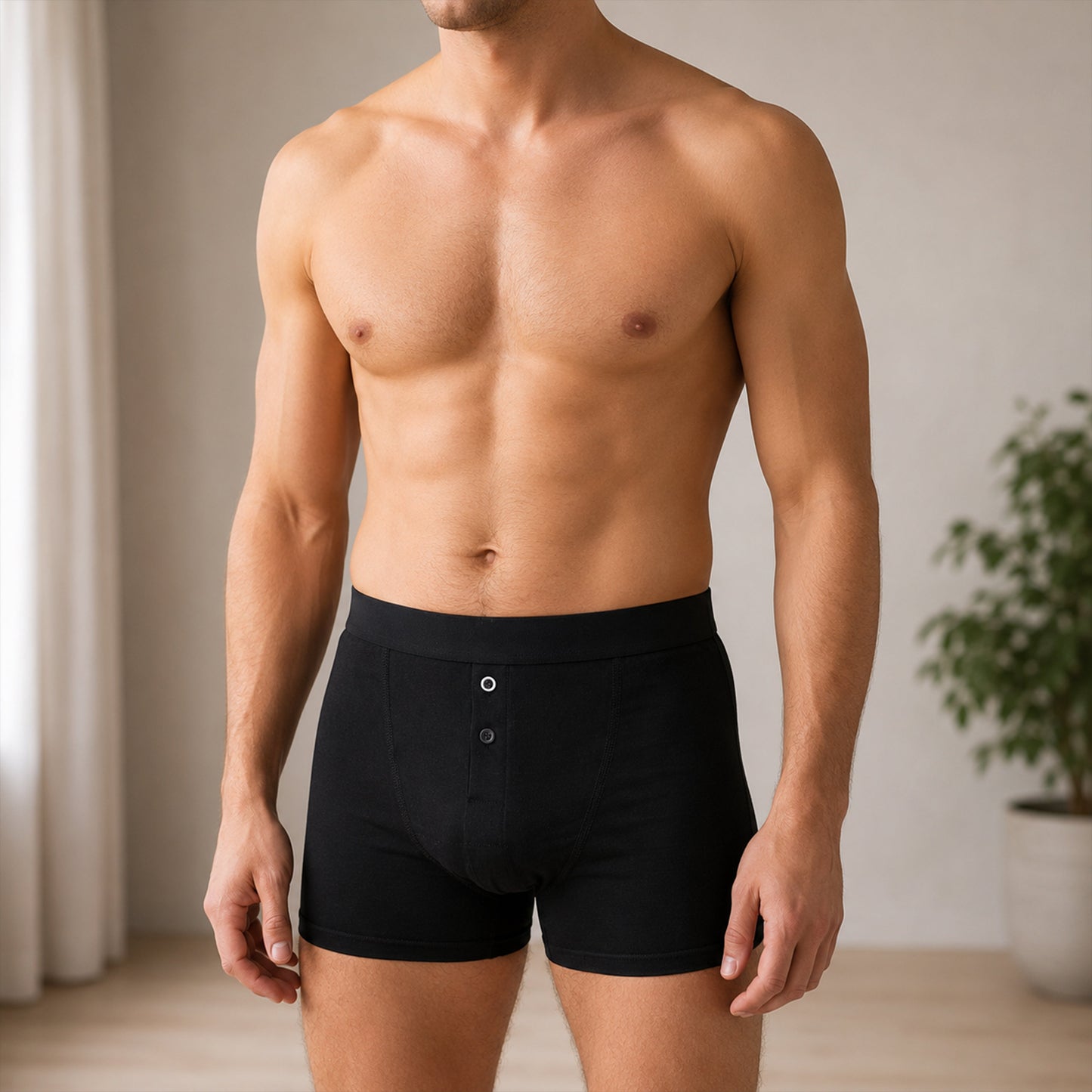 Sock Stack Men's Cotton Button Fly Boxer Shorts Pack Of 5 Breathable Stretch Gym Sports