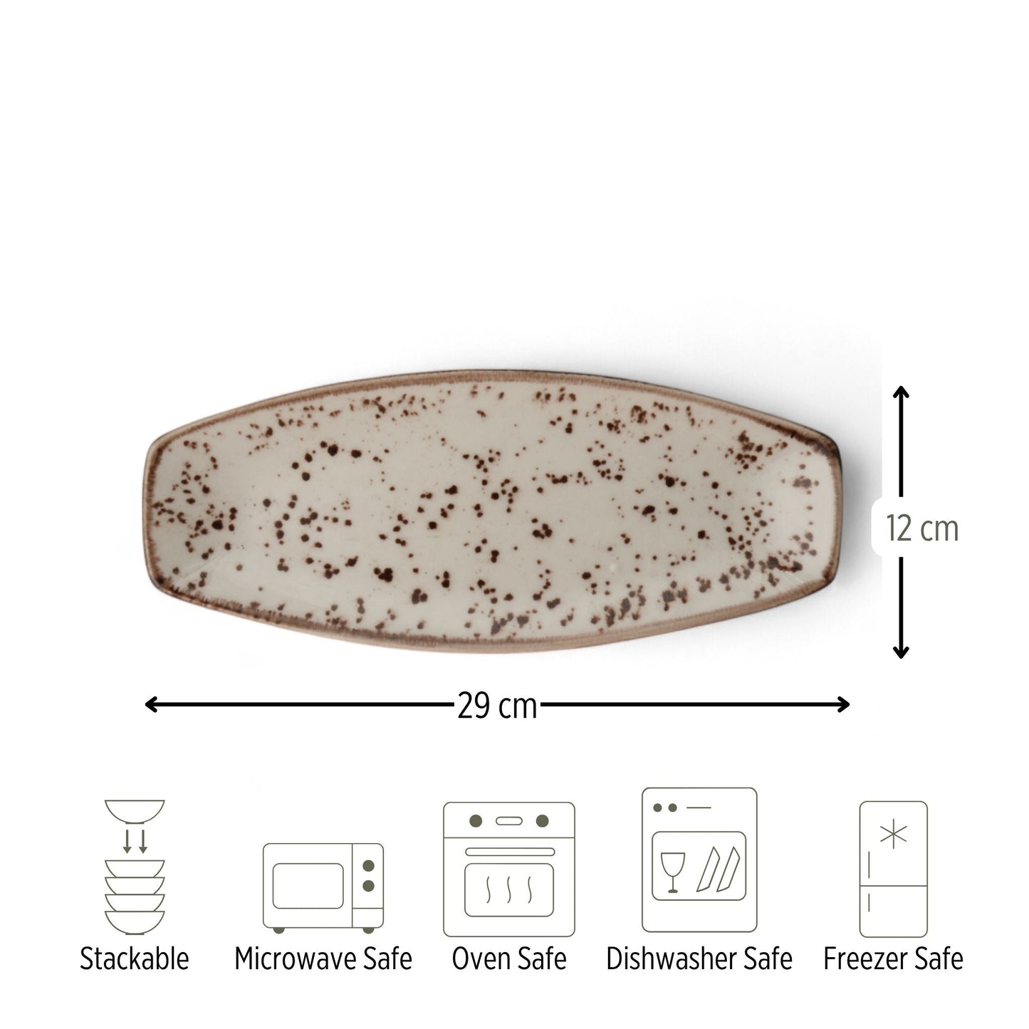 Porcelain Serving Plate - Fairlie, Sandstone - 28x15cm