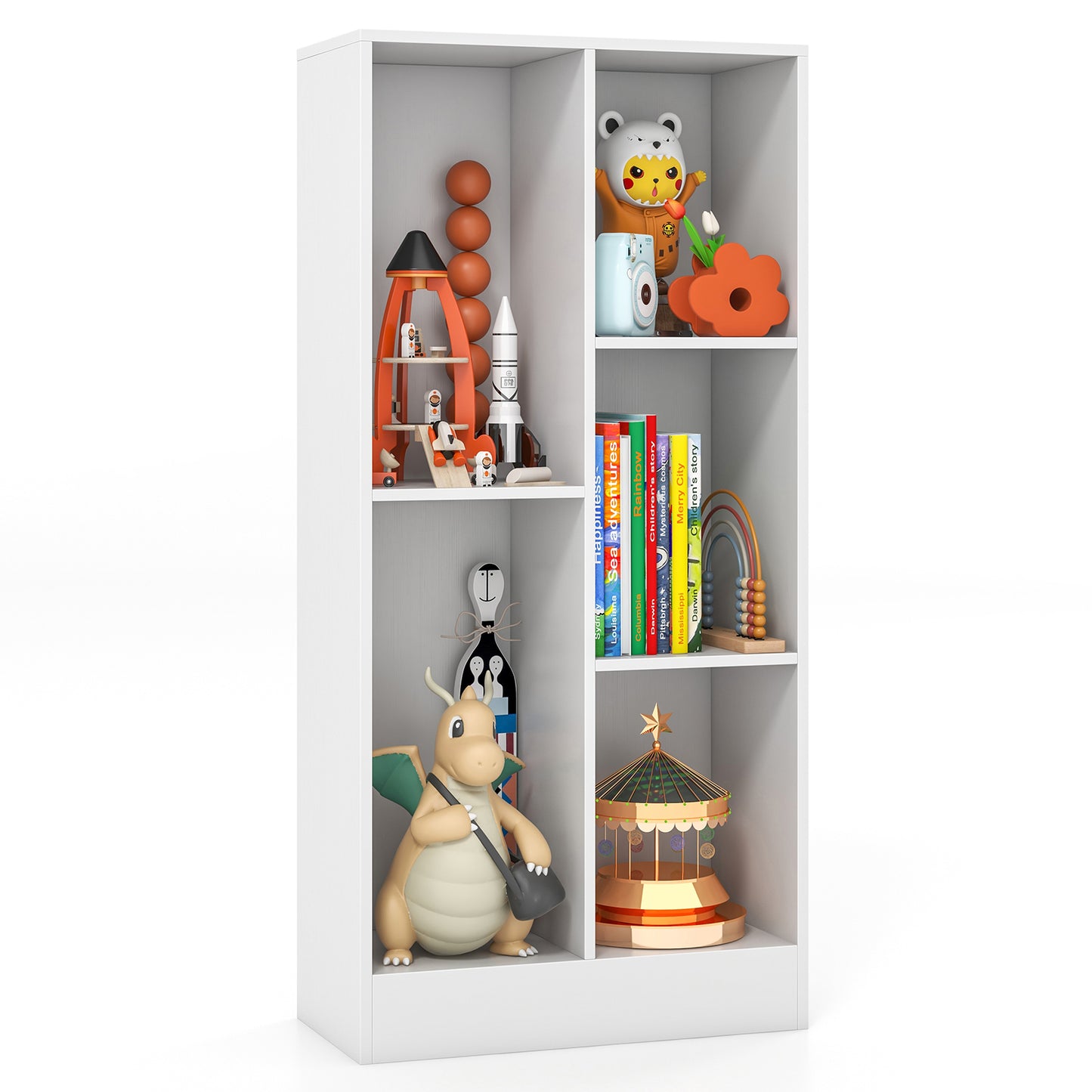 5 Cube Bookcase for Kids-Natural