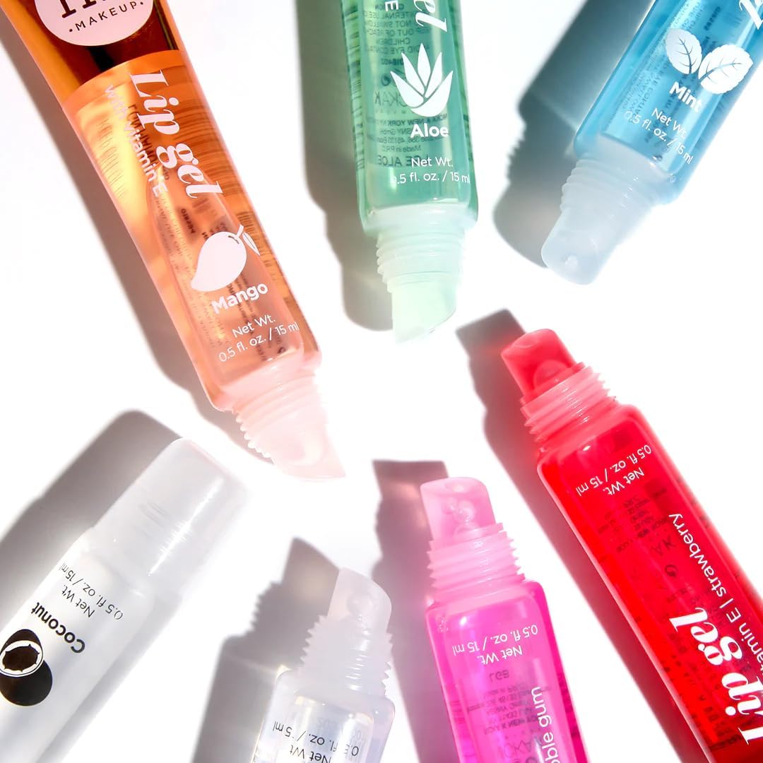 NK Lip Gloss Gel: Shiny, Nourishing & Hydrating Lips with Vitamin E & Argan Oil (15ml / 0.51 oz, Pack of 3)