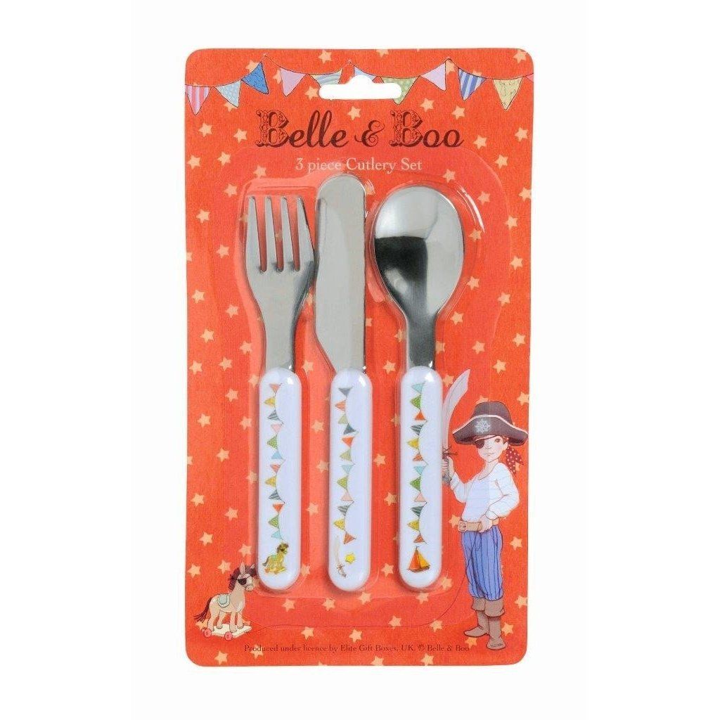 Belle & Boo Ellis Cutlery Set, 3 piece boys first cutlery set