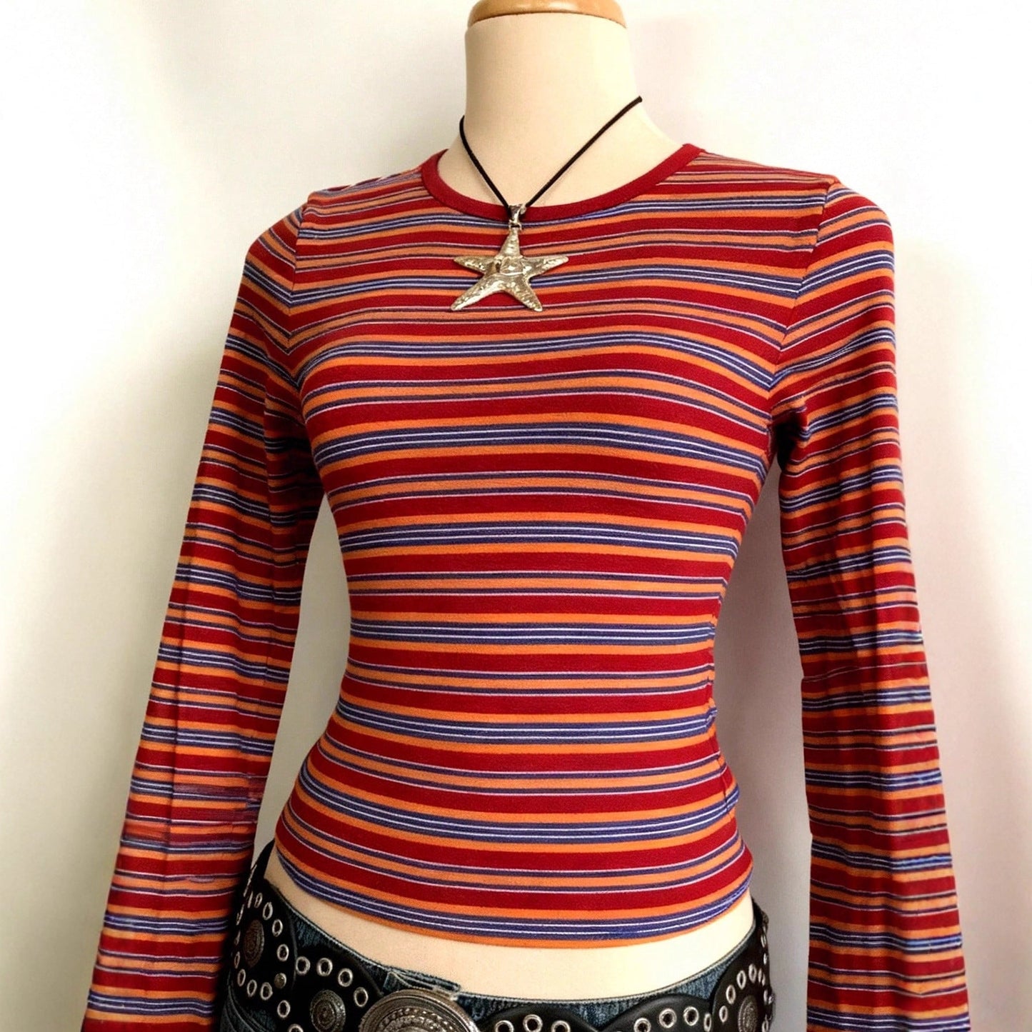 Women's Striped Long-sleeve Top