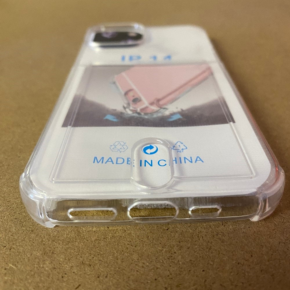 Soft TPU Clear Case With Card Slot - For iPhone 14
