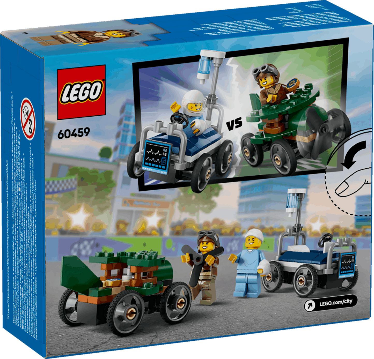 Lego City 60459 Airplane Vs. Hospital Bed Race Car Pack for Ages 5+