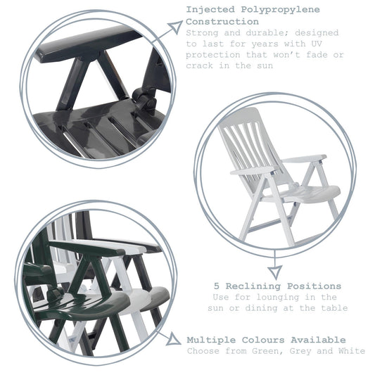 Blanes Reclining Sun Lounger Chairs - Pack of Two