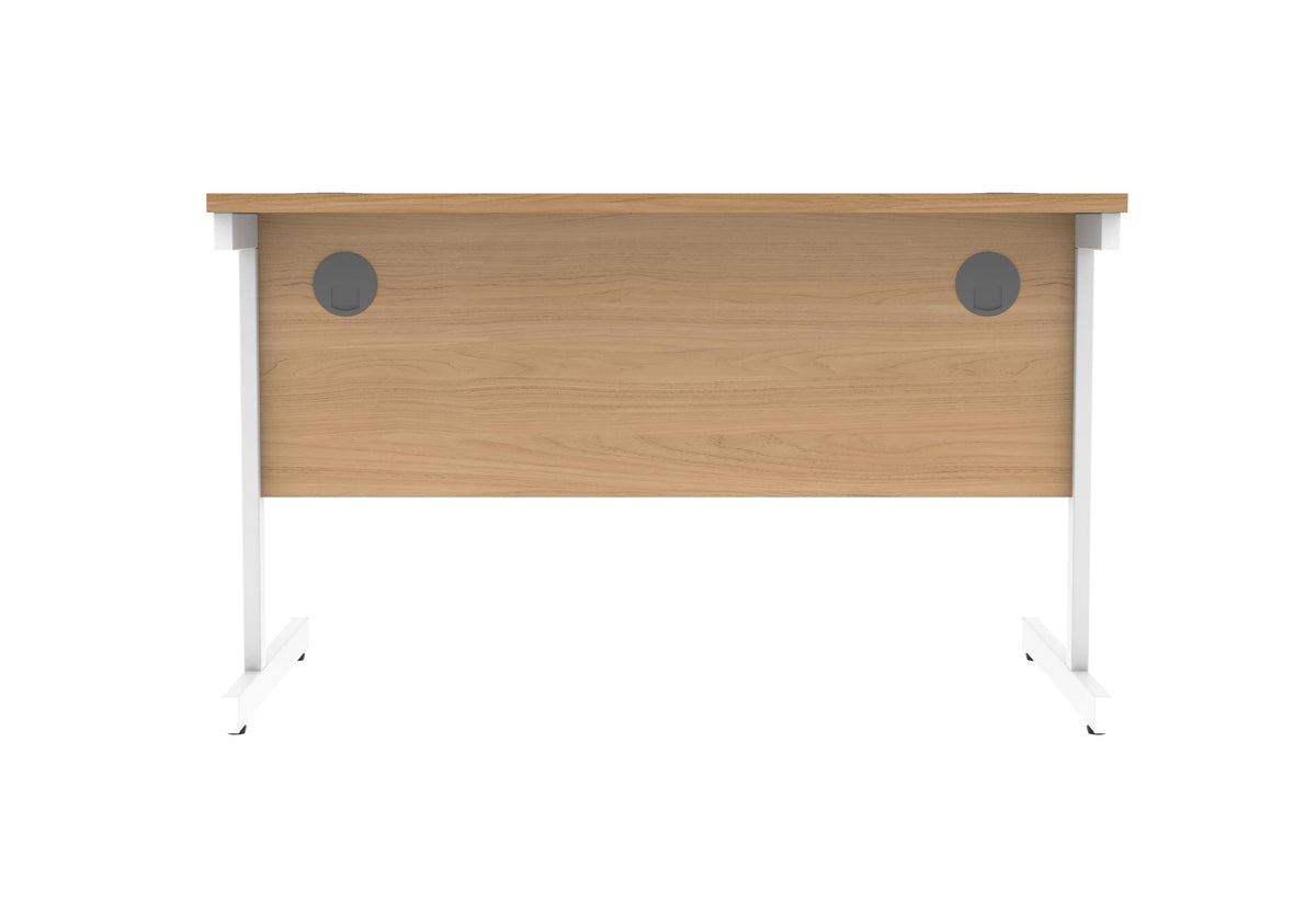 Office Hippo Essentials Rectangular Writing Computer Work Place, Home Office Desk with Cable Port Management, MFC, Norwegian Beech, 120x80cm