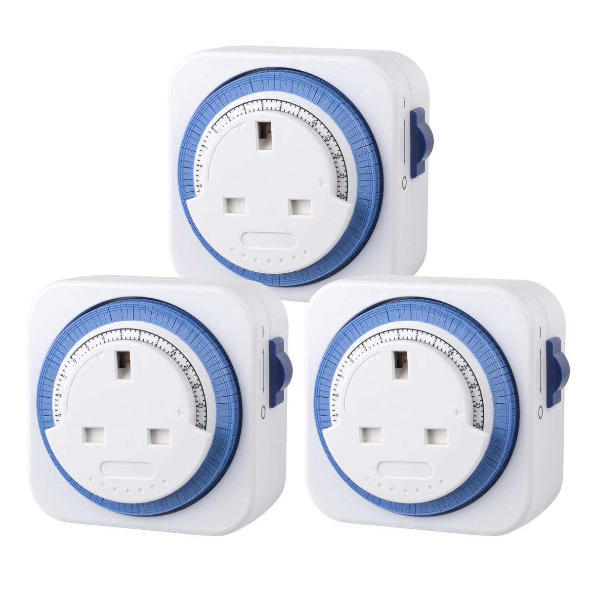 HBN Mechanical Timer Plug Socket, 24 Hour Programmable Energy Saving Compact UK Plug-in Indoor Timer Socket for Lights, Lamp and Home Appliances
