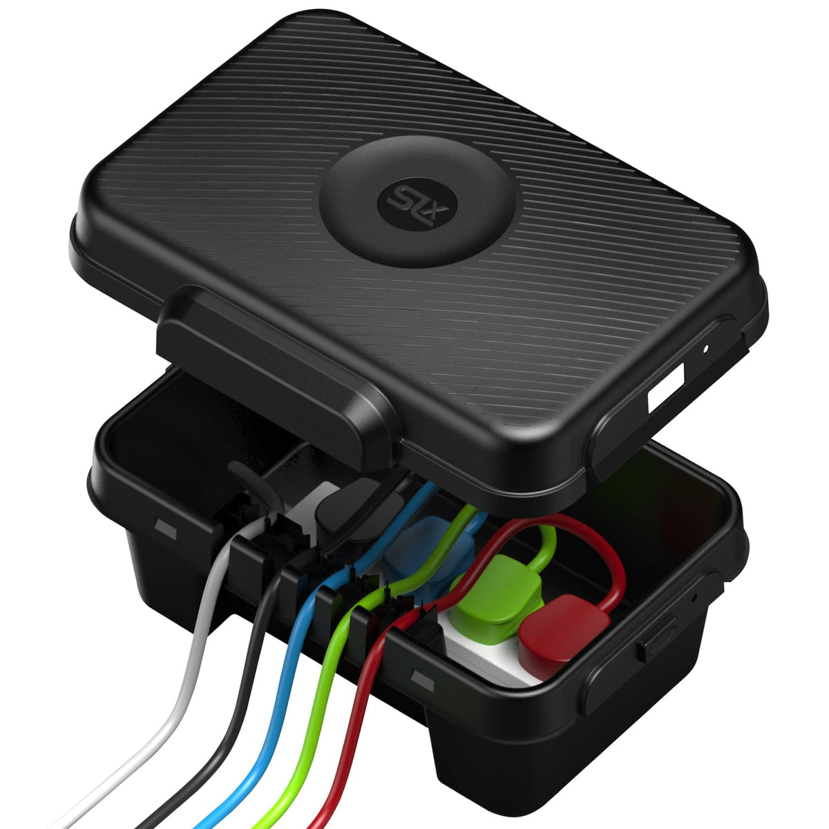 Weatherproof Electrical Box, Outdoor Extension Leads, Reels, Transformers, Fuse Box Cover, 5x Cable Outlets, IP56 Water-Resistant Certified, Silicone