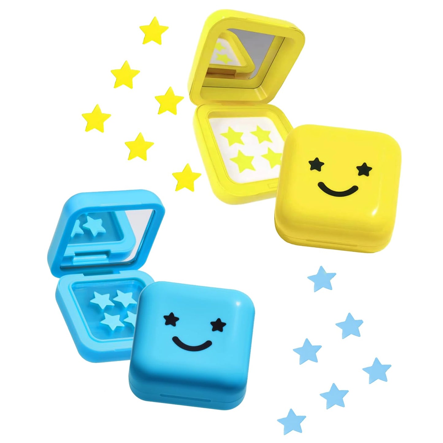 64Pcs Star Pimple Patches - 2 Colors Yellow and Blue for Face and Skin Care