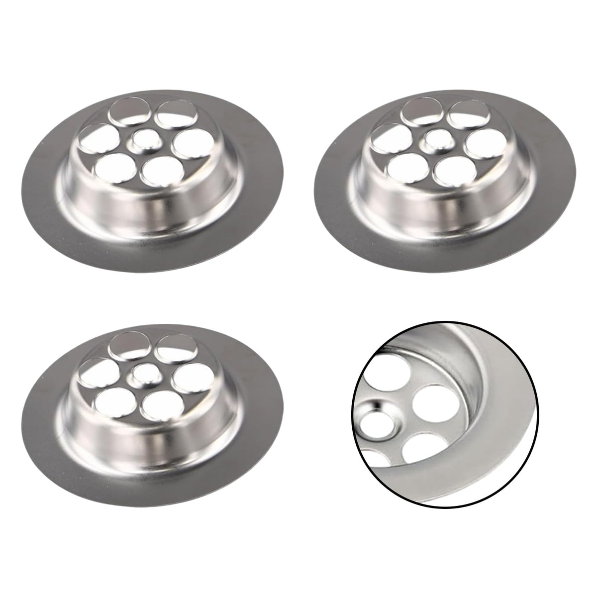 Bathtub Drain Cover - TRACOMPAN 3 Pack Stainless Steel Silver Bath Overflow Plug Replacement with Screws, Durable Drain Cover for Bathtubs