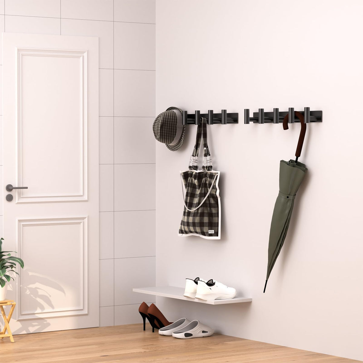 WUIVIUT Heavy Duty Hook Clothes Rack Stainless Steel T-Shape Coat Hook, 14.76 Inch Hooks for Hanging, 37.5 cm Wall Hook Ideal for Bathroom,Bedroom