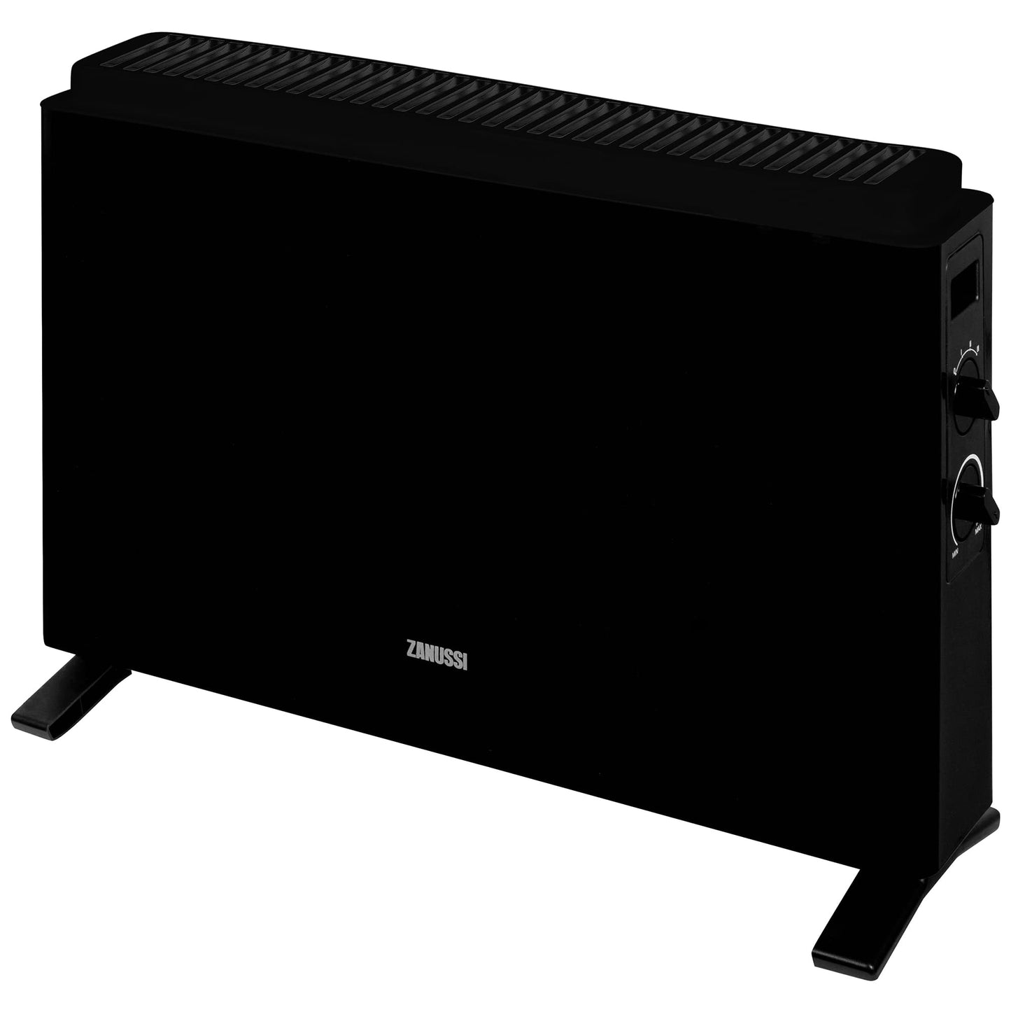 Zanussi 2000W/2KW Electric Convector Heater, Freestanding Radiator in Black with 3 Adjustable Heat Settings, Dial Controls, Integrated Handle,