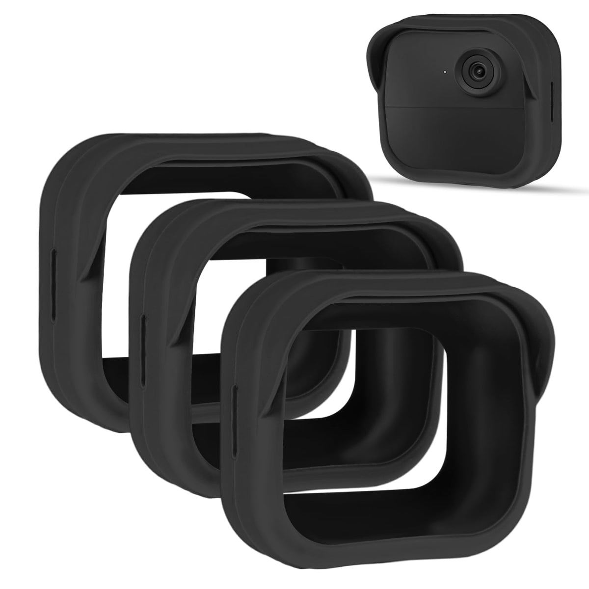 3-pack Silicone Case for All-New Blink Outdoor 4 (4th Gen), Weatherproof Camera Protective Skin Cover, Accessories for Smart Security Camera (Black)