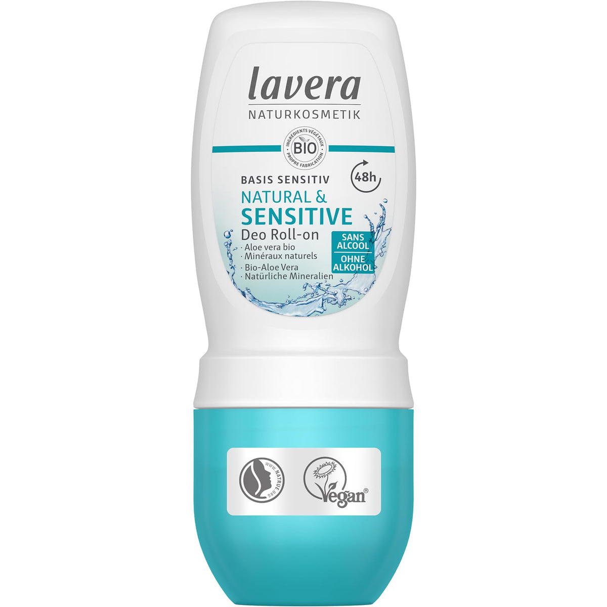 lavera Deo Roll-On basis sensitiv Natural & Sensitive NATURAL & SENSITIVE 48 h - vegan - natural cosmetics - organic aloe vera & natural minerals -
