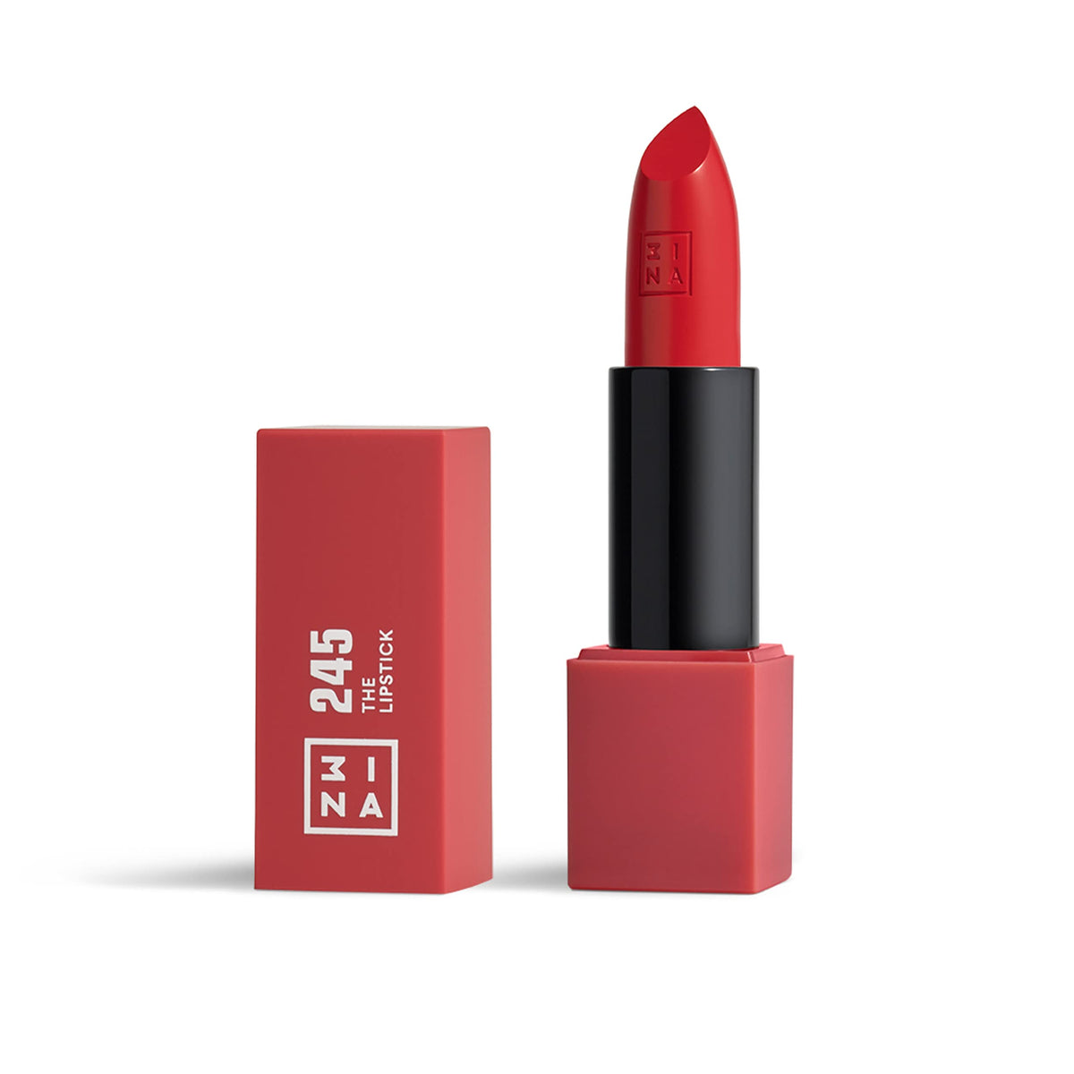 3INA MAKEUP - Vegan - The Lipstick 245 - Pink red - Highly Pigmented Shades - Moisturizing Creamy Texture - Smooth Formula - Intense Color - Shiny