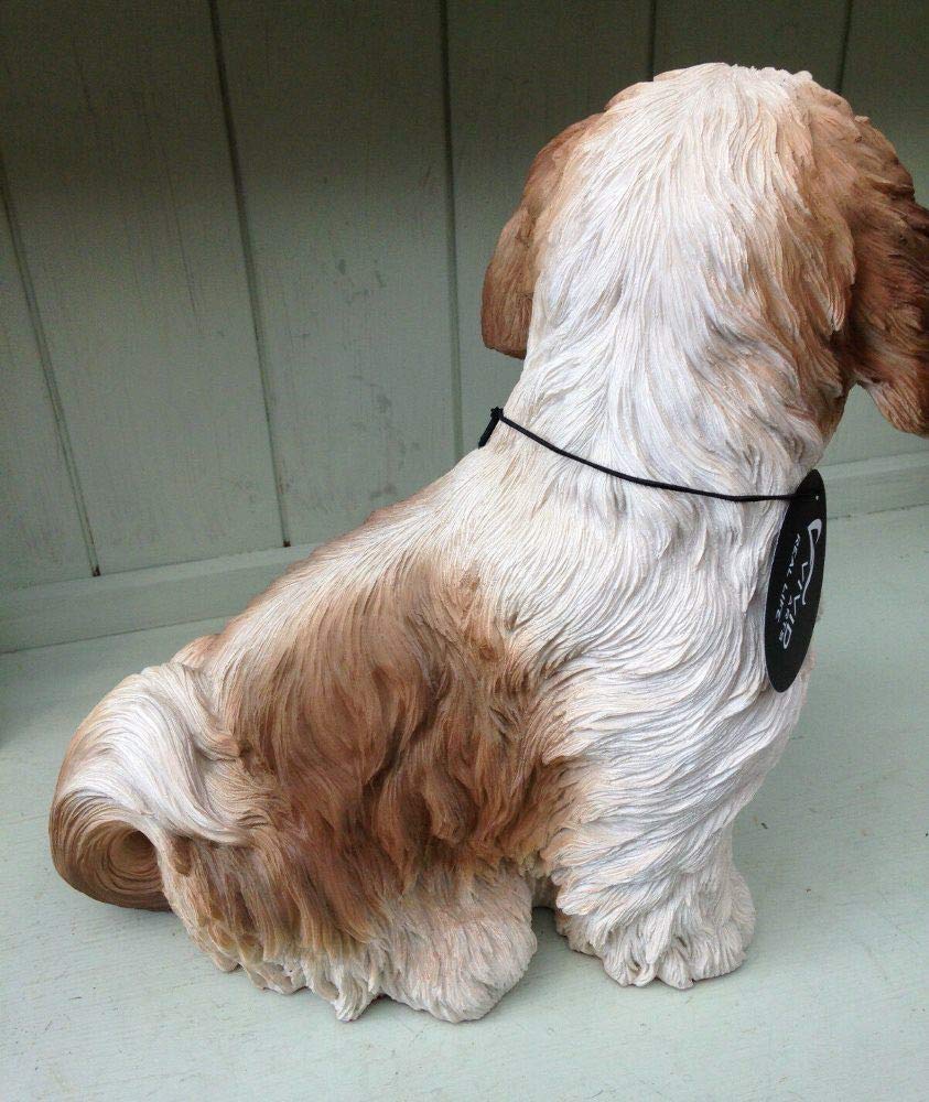 Vivid Arts Sitting Shih Tzu Dog Resin Ornament - Brown/White