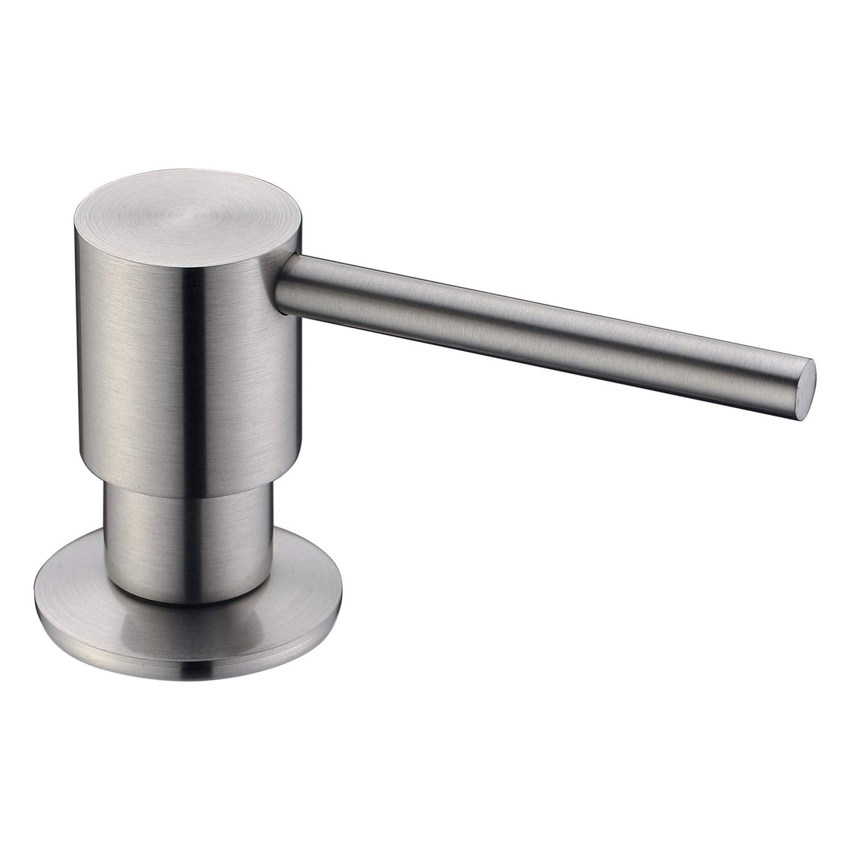 MIFULY Soap Dispeser for Kitchen Sink, Bult in Soap Dispenser, Kitchen Bathroom Sink Deck Mount Soap or Lotion Pump Dispenser Brushed Nickel,