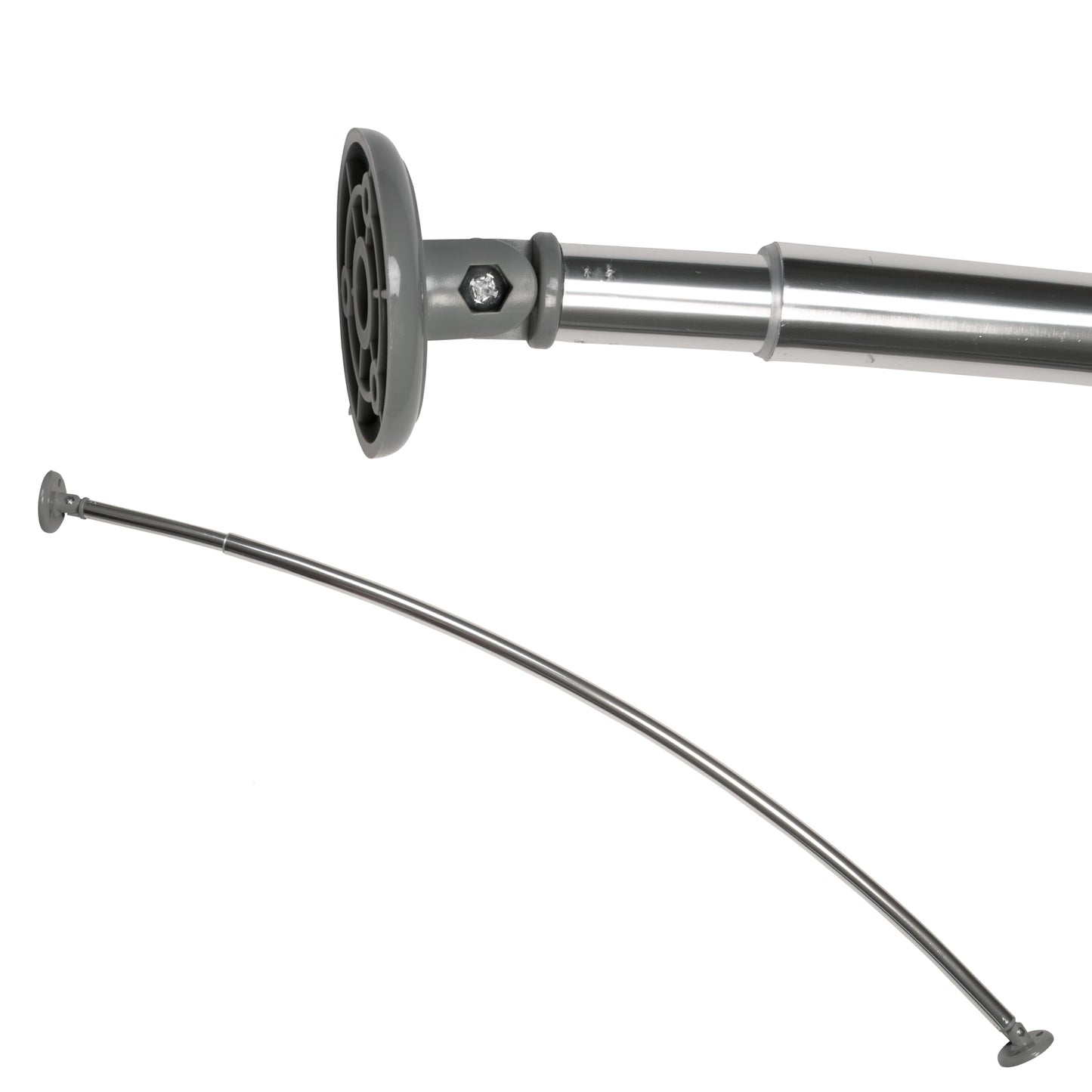 Croydex Shower Curtain Rod, Aluminium, Chrome, One Size