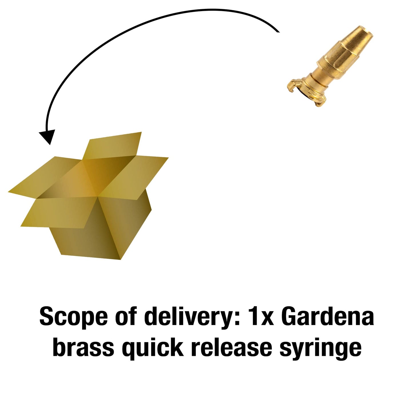 Gardena Brass Quick Release Syringe 25 mm (1 Inch) - Tubing: Rapid Coupling Connection with Adjustable and Lockable Water Jet (7132-20)