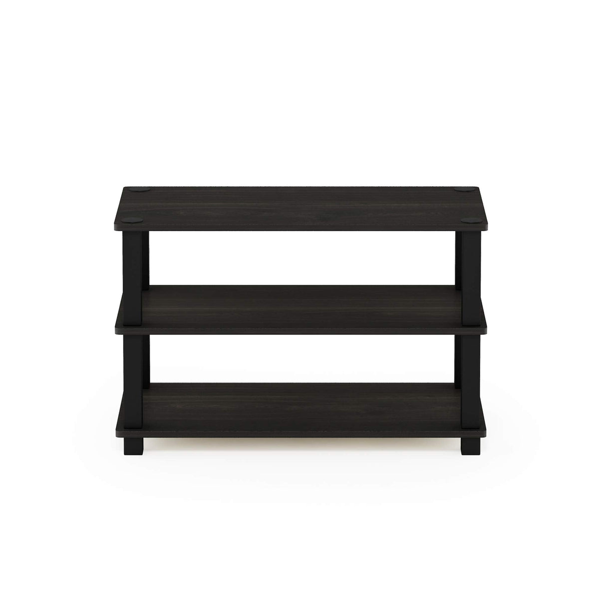 Furinno TURN-S-TUBE Shoe Rack, 3-Tier Shoe Organizer, Shoe Storage, 11.6 x 23.6 x 22.2, for Closet Entryway, Office, Garage, Espresso/Black