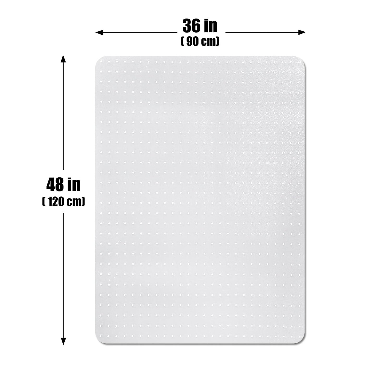 SHAREWIN Office Chair Mat for Carpet Floors, 120x90 cm Clear Desk Chair Mats for Low/Medium Pile Carpeted Protector, Sturdy PVC Computer Chair Mats