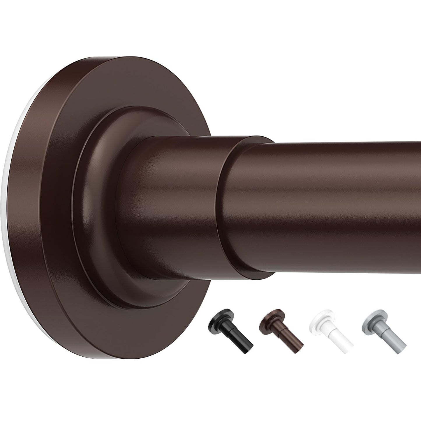 Yeabett Curtain Pole, 48-154.9cm Extendable Net Curtain Rod, Telescopic Curtain Pole for Bathroom or Windows, No Drilling, No Slip, No Rust, Bronze