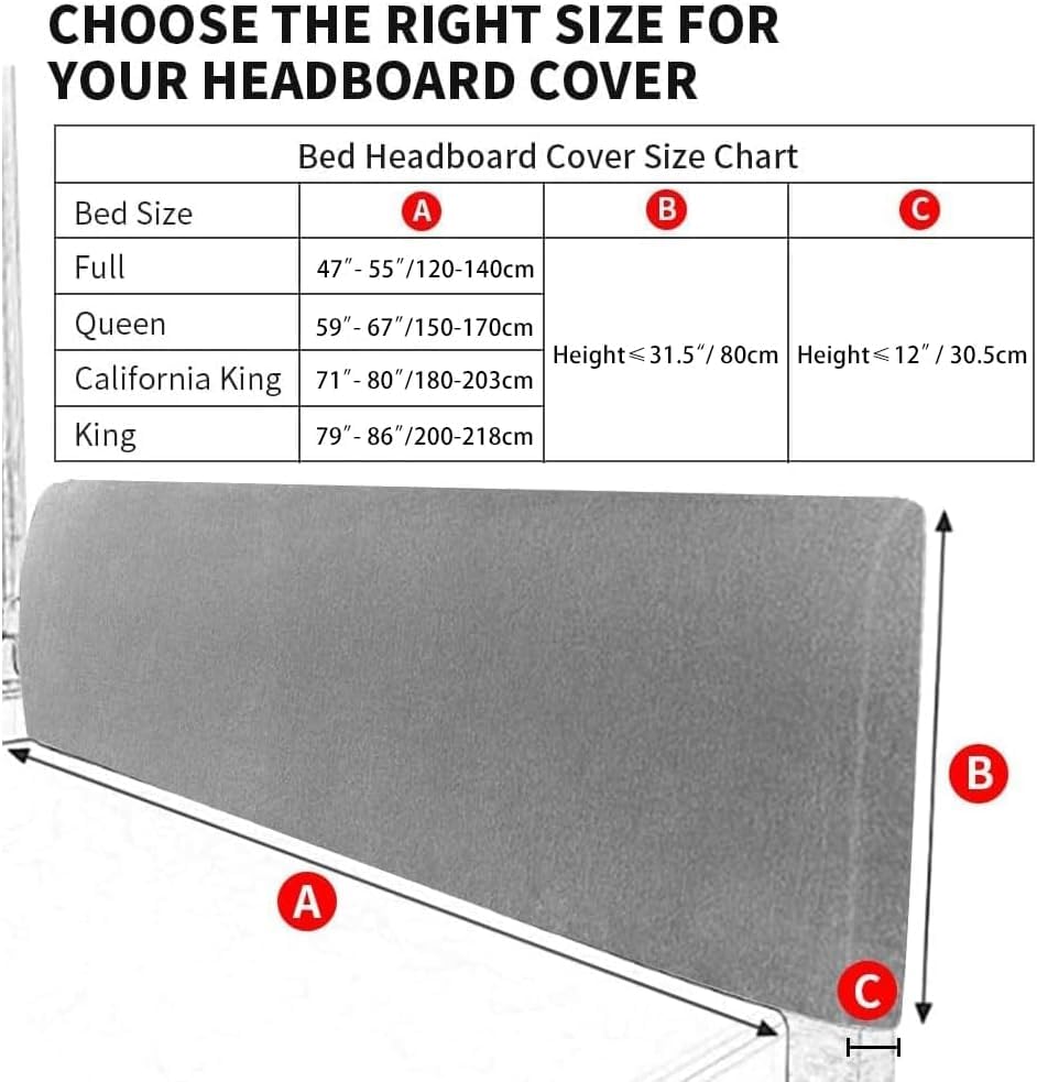 DUJUIKE Bed Slipcover, Stretch Cover, Dustproof Protector for Linen Fabric Tufted Upholstered Headboard (Cypress Green, King Headboard Length 79"-86")