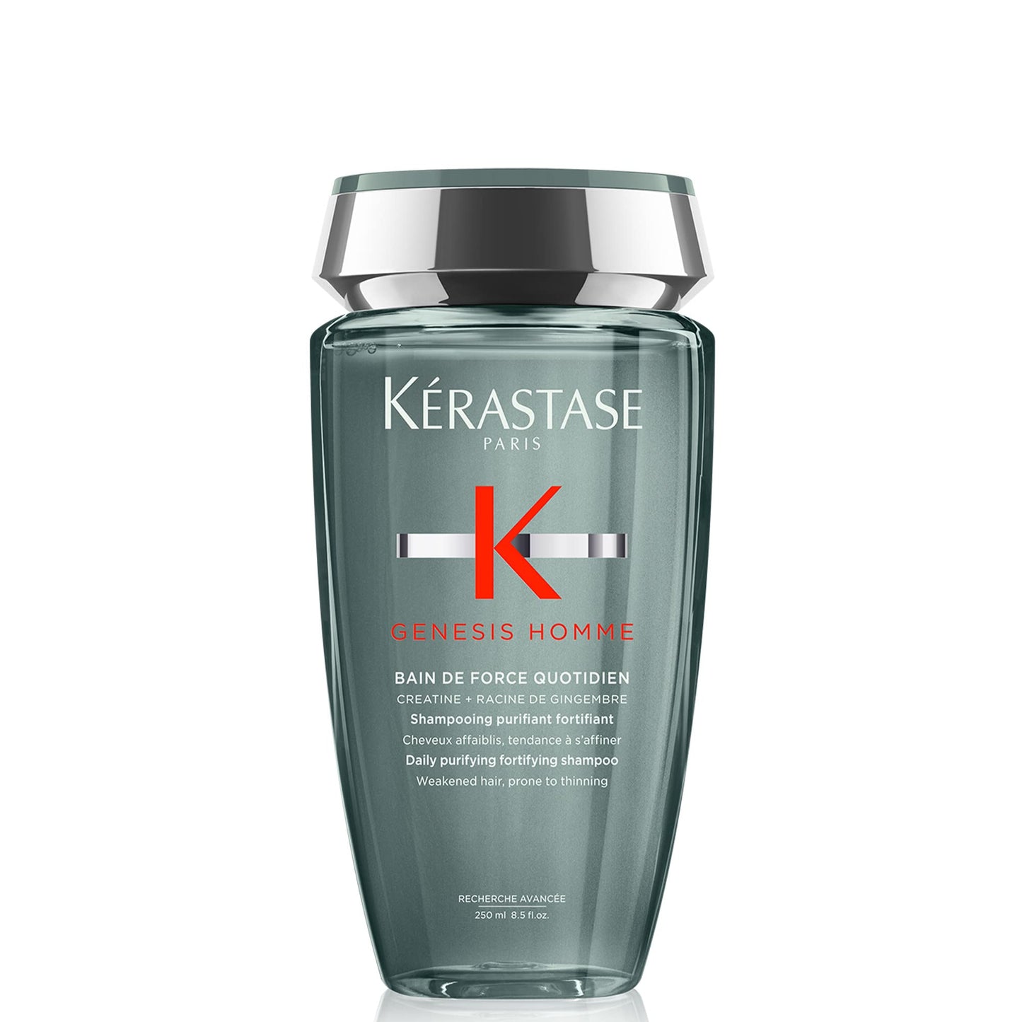 K?rastase Genesis Homme Men?s Shampoo, Daily Purifying Fortifying Shampoo, Re-energising for Scalp & Facial Hair, Bain de Force Quotidien, 250 ml