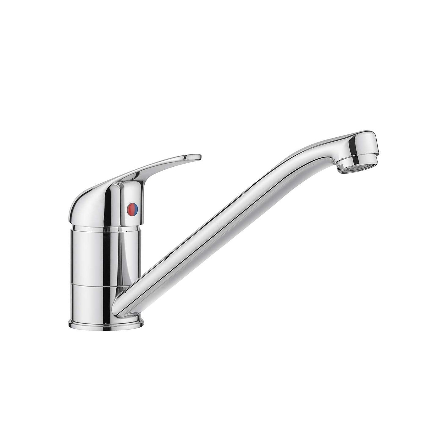 JASSFERRY Single Top Lever Kitchen Mixer Tap - Solid Brass Monobloc Design 360? Long Swivel Spout Chrome Polish Finish for Caravan & Home Sinks
