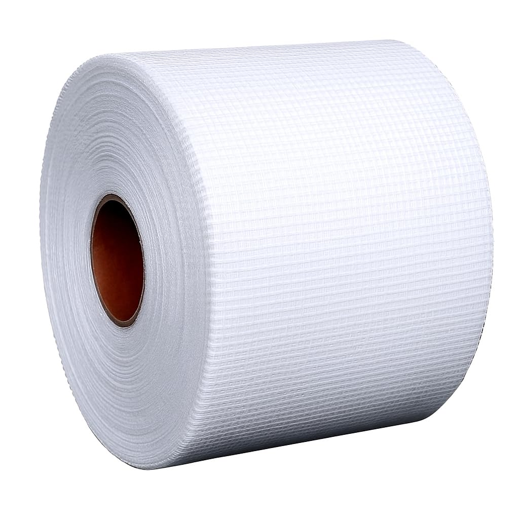 SopimusZ Scrim Tape 100mm x 100M White Long Plasterboard Mesh Joint Scrim Drywall Fibre Glass Self Adhesive, Wall Hole Or Crack Repair High-Tack