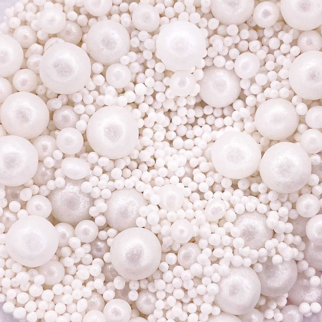 Twist Ingredients - Mother of Pearl Wedding Cake Topper Sprinkles - 1kg Edible Pearls for Cake Decorating - Mermaid Cupcake Decorations for Weddings,