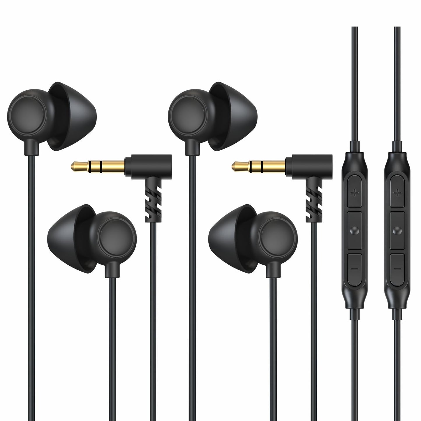 Hearprotek Sleep Earbuds, 2 Pairs Soft Comfortable in-Ear Earphones with mic-Low Profile Noise Reduction Headphones for Sleeping on Side, snoring,
