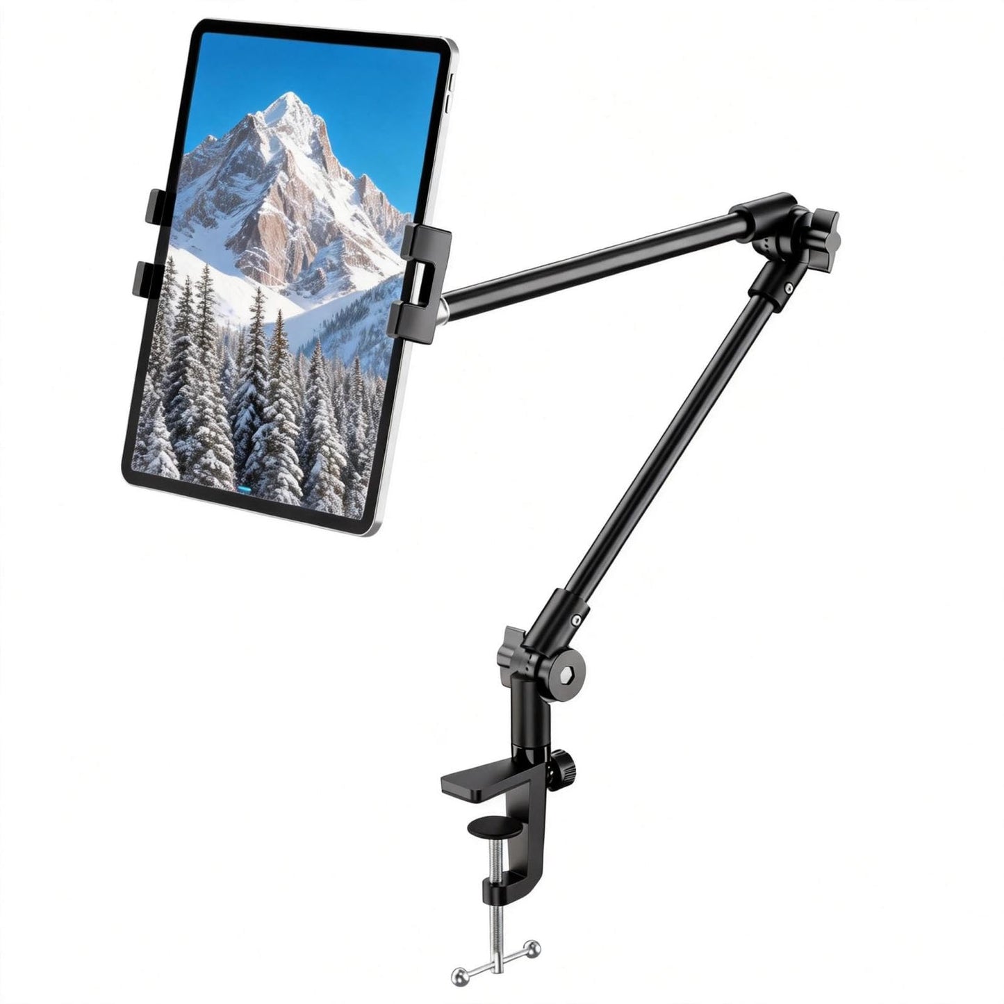 KDD Tablet Stand Holder with 360? Phone iPad Tripod Mount, 27in Long Arm Webcam Stand Projector Camera Mount for Desk, Fit for 4.7"-13" Devices, iPad