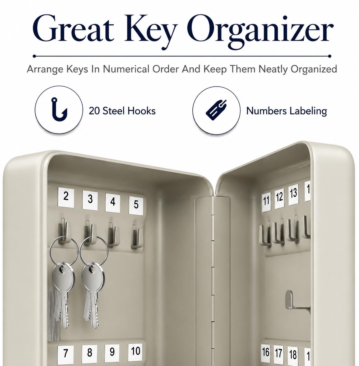 LDS® 20-Key Cabinet with Key Tags – Key Boxes Wall Mounted
