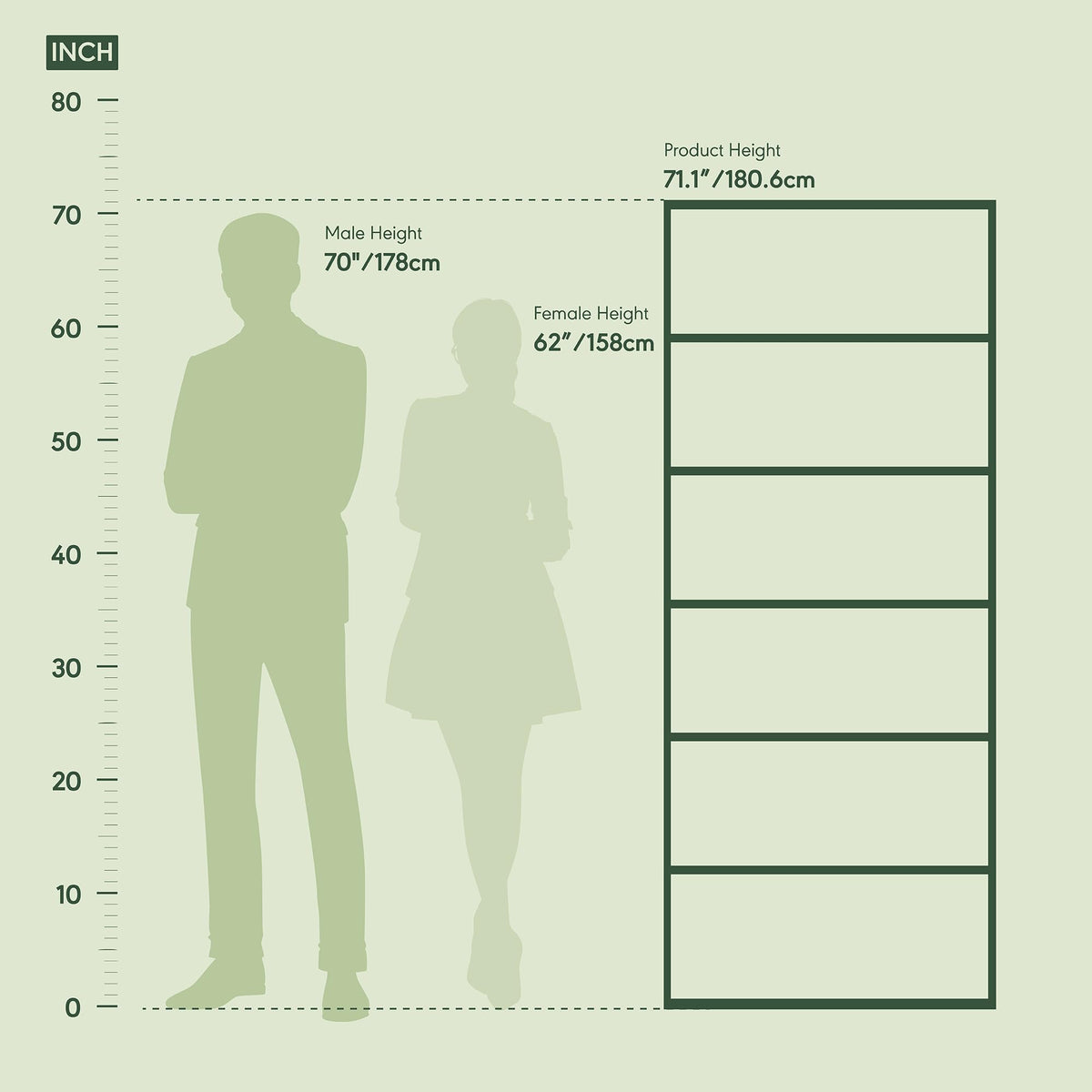 Furinno JAYA Book Shelf, 6-Tier Bookshelf, Free Standing Bookcase with Open Storage, 9.5 x 24.6 x 71, for Living Room, Bedroom, Home Office, White