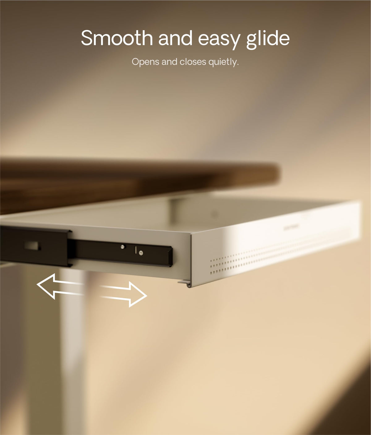 Desktronic Desk Drawer, Hidden Desk Organizer, Under-Desk Storage Drawer, Easy Installation, Space-Saving, Large Capacity, Metal, for Office and