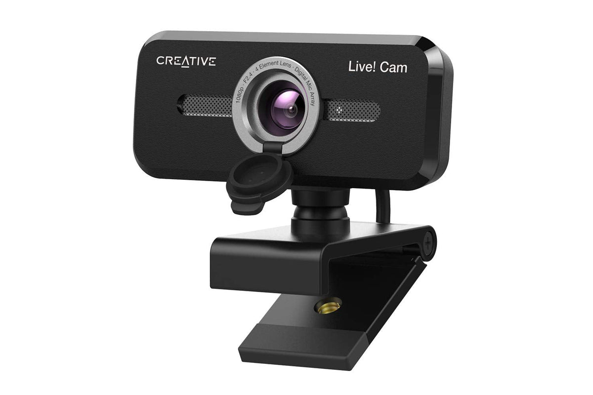 CREATIVE Live! Cam Sync 1080p V2 Full HD Wide Angle USB Webcam with Automatic Mute and Noise Cancelling for Video Calls, Improved Built-in Dual