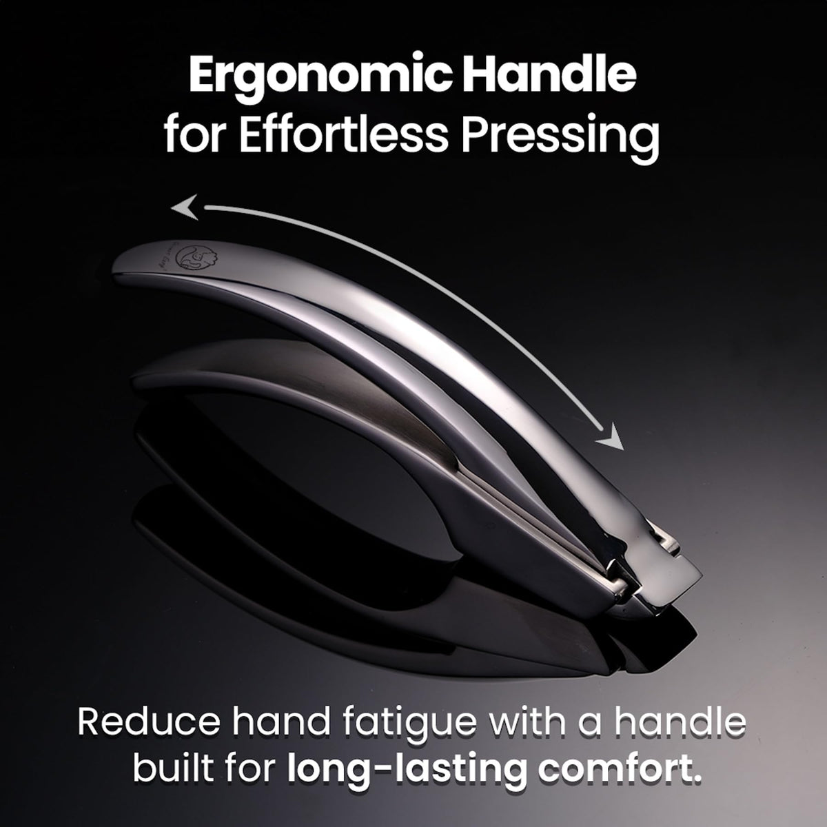 No Peeling Required Garlic Press Stainless Steel with Two Detachable Handles for Coarse & Fine Mincing - Premium Garlic Mincer Tool, Easy to Clean,