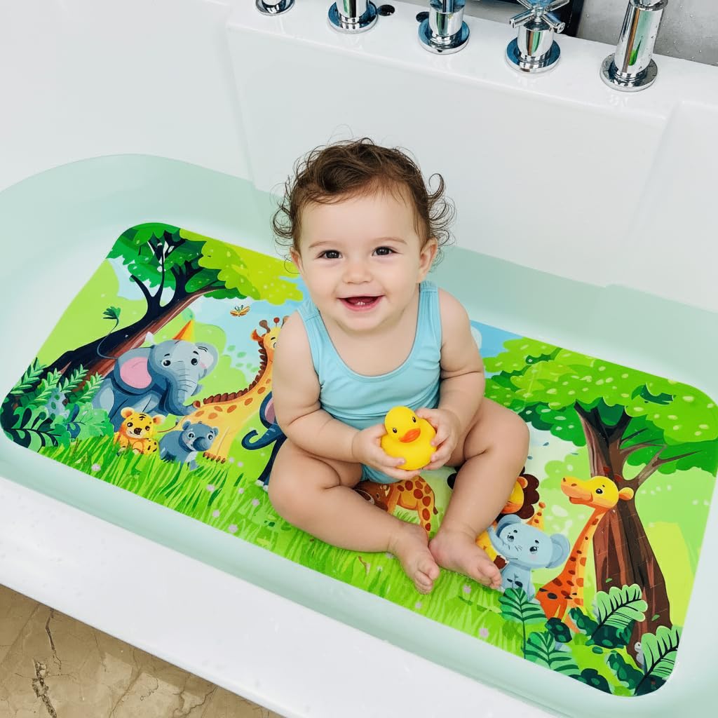 Non Slip Bath Mat for Tub,Cartoon Slip-Resistant Mat for Kids Bath Tub - Anti-Slip Bathtub Mat - Non-Slip Shower Floor Mat for Toddlers and Baby Bath