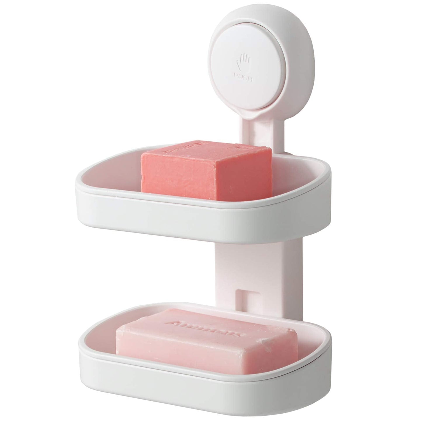 TAILI Soap Dish for Shower, Max Hold 3 KG Suction Soap Holder for Bathroom, Bathtub, Wall Mounted, Waterproof, Drill-Free, Removable Double Layer