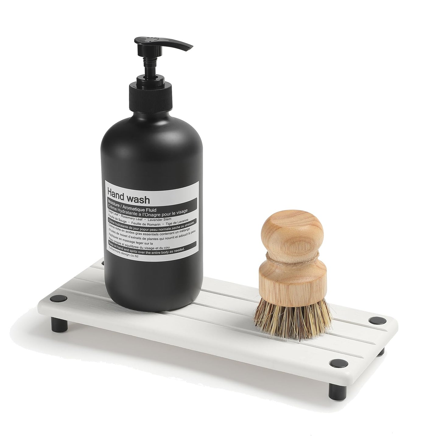 Razborci Instant Dry Sink Caddy Kitchen Sink Organizer, Quick Drying Diatomaceous Earth Stone Sink Tray Sponge Holder Soap Dish, Bathroom Countertop
