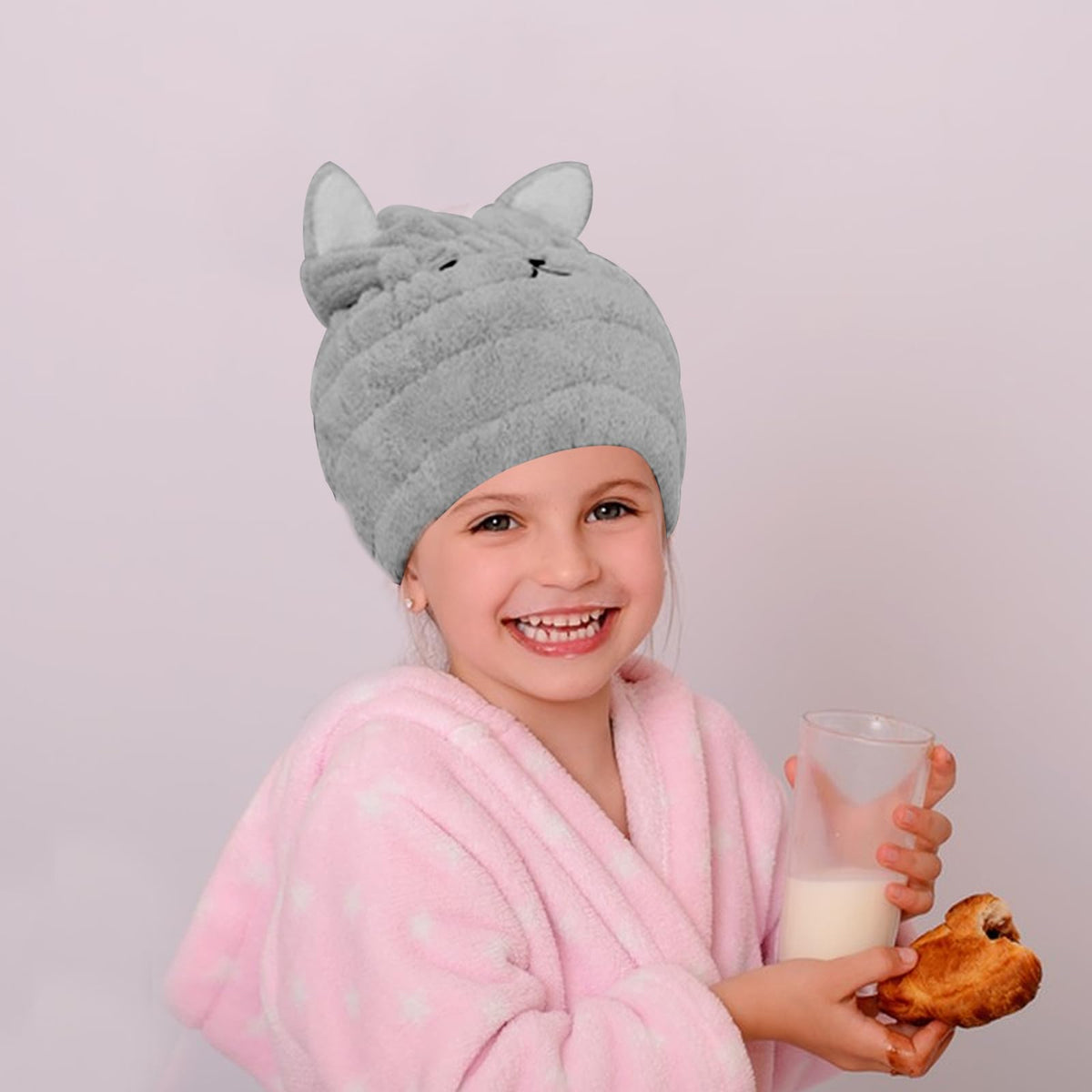 2Pcs Hair Drying Towels Microfibre Hair Towel Hat Super Absorbent Bath Cap with Cute Cat Rabbit Ear Dry Hair Cap Coral Fleece Hair Towel for Women
