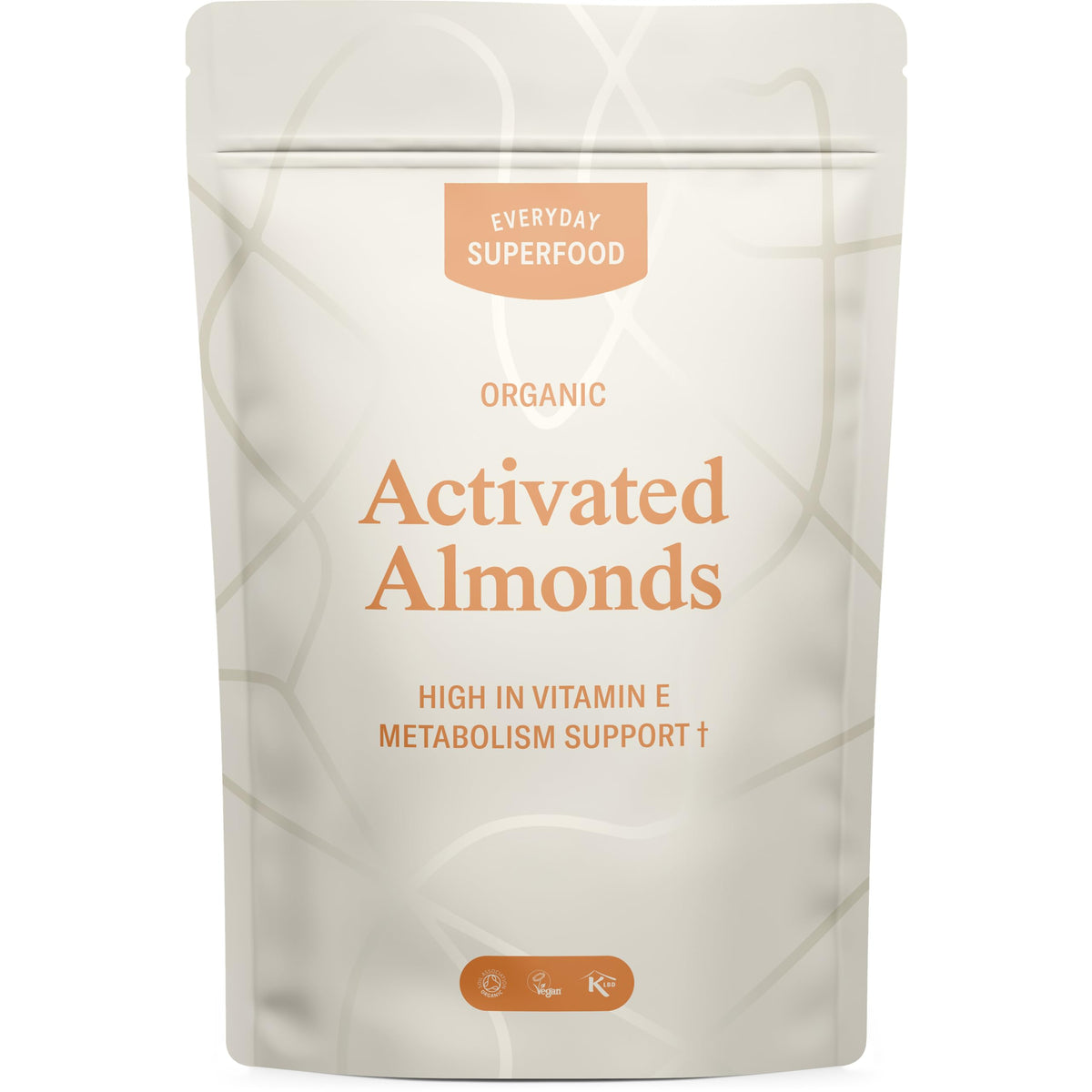 Everyday Superfood Organic Activated Almonds 900g, Unsalted and Unroasted Sprouted Almond, Suitable for Vegan & Kosher Diets